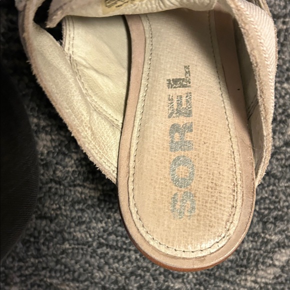 Sorel Beige Lace-Up Women's heels sandals. Velcro ankle closure.Adjustable width - Picture 2 of 16